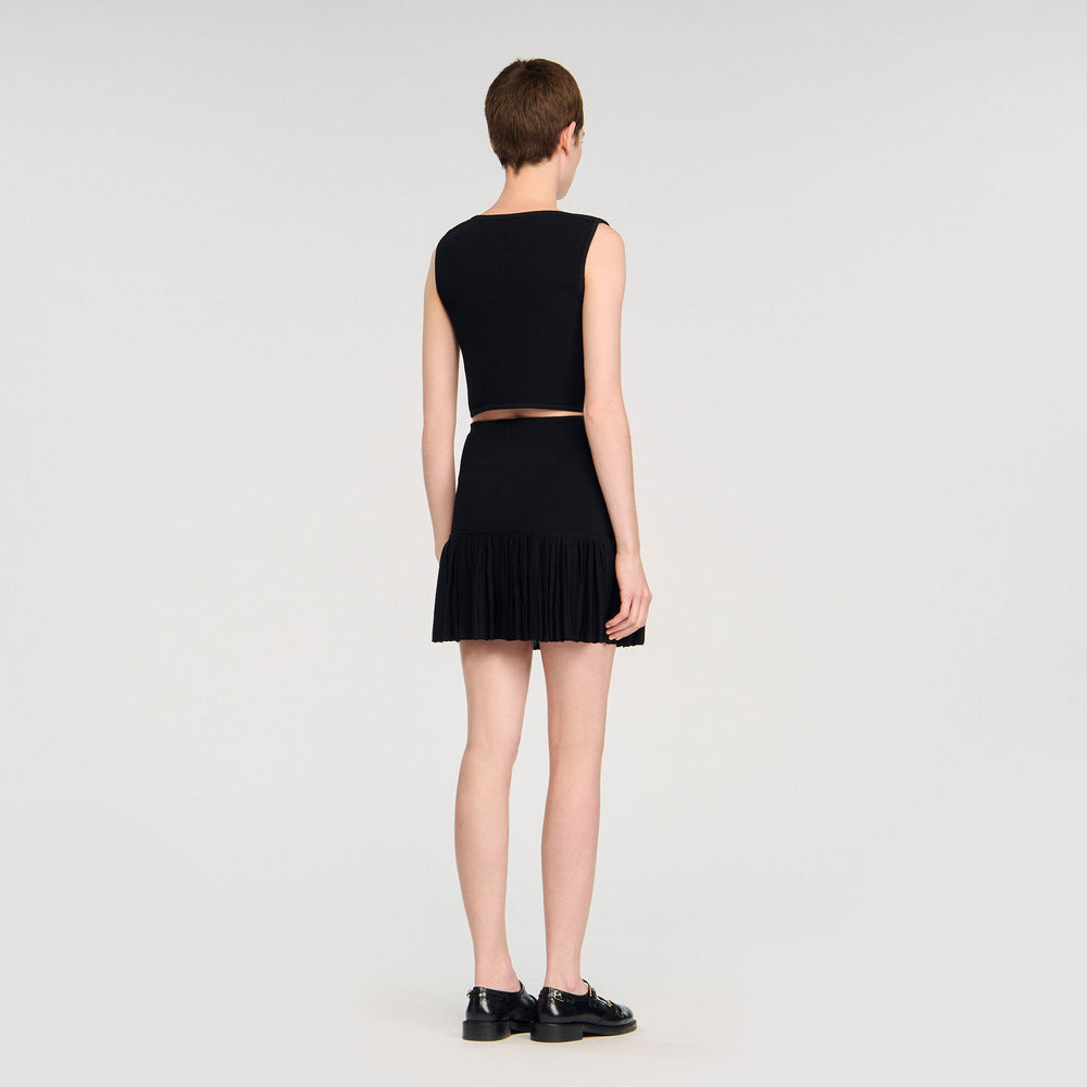 Sandro Women Button detail cropped knit top