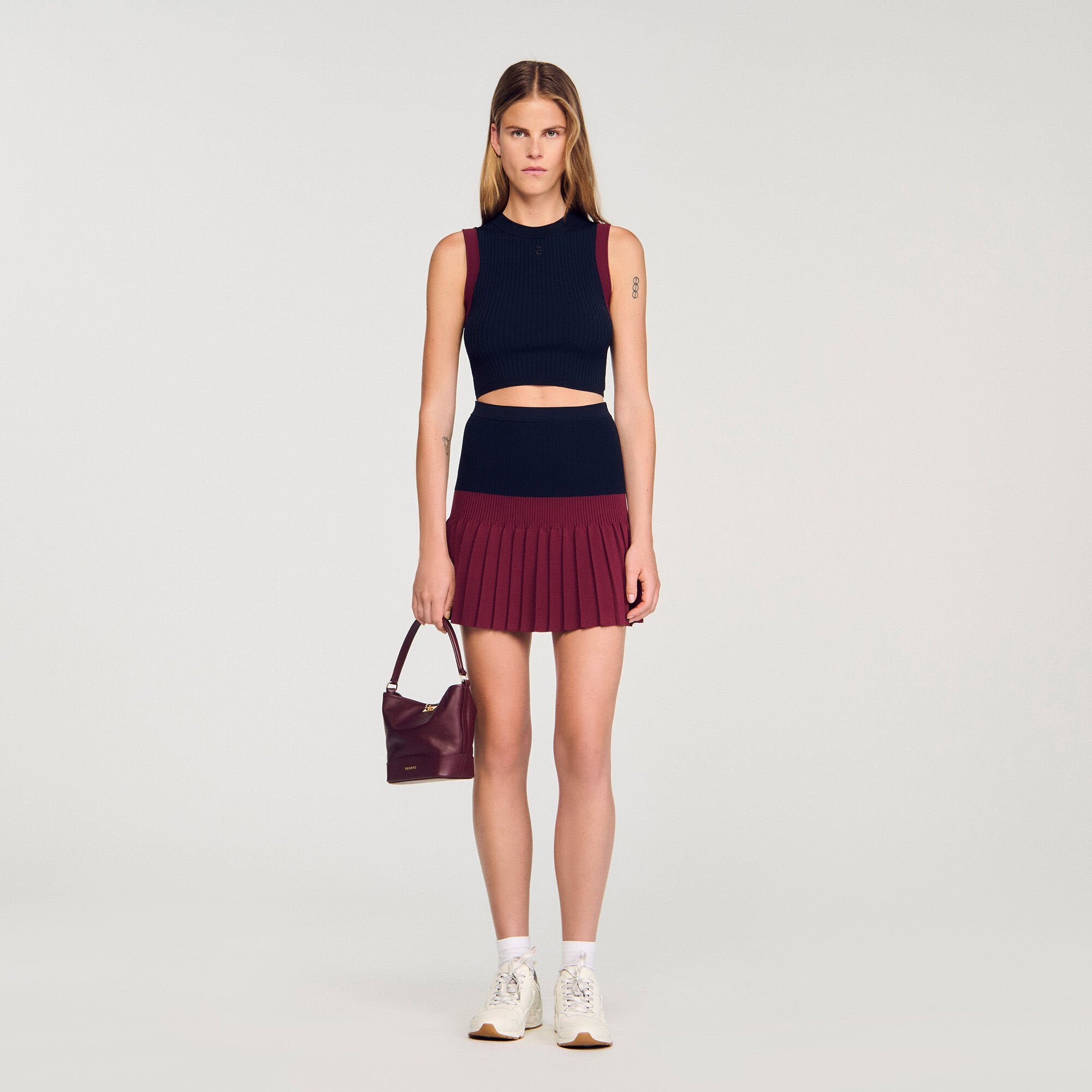 Sandro Women Two-tone knit top