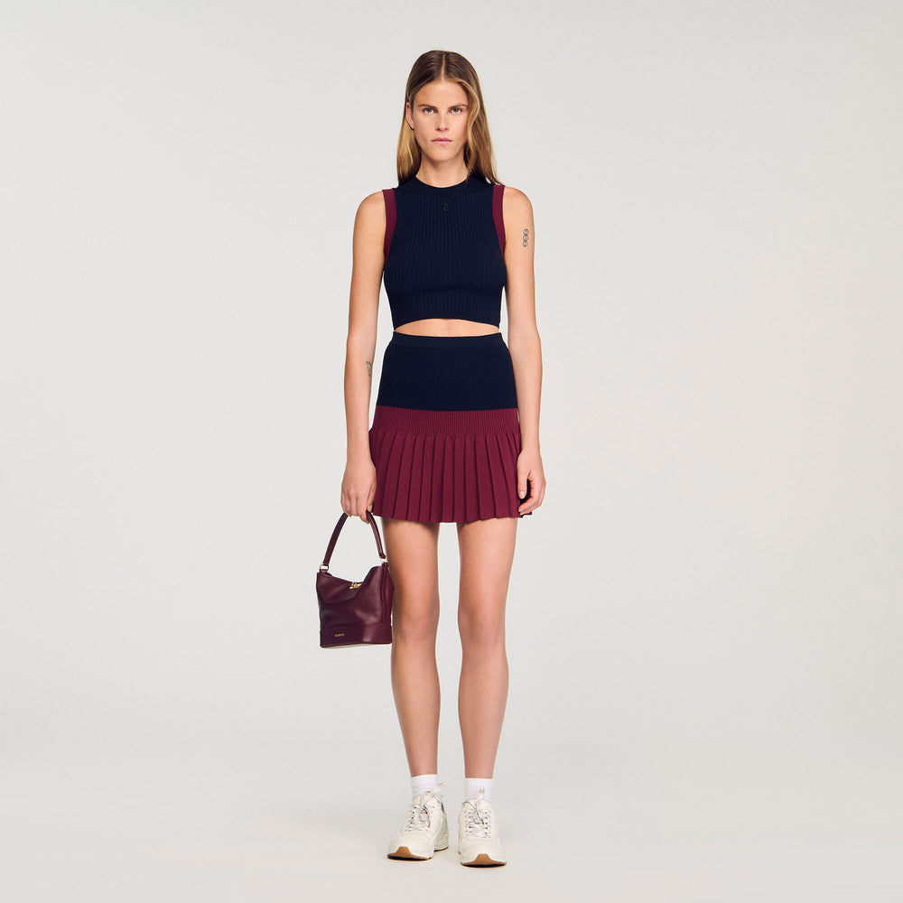 Sandro Women Two-tone knit top