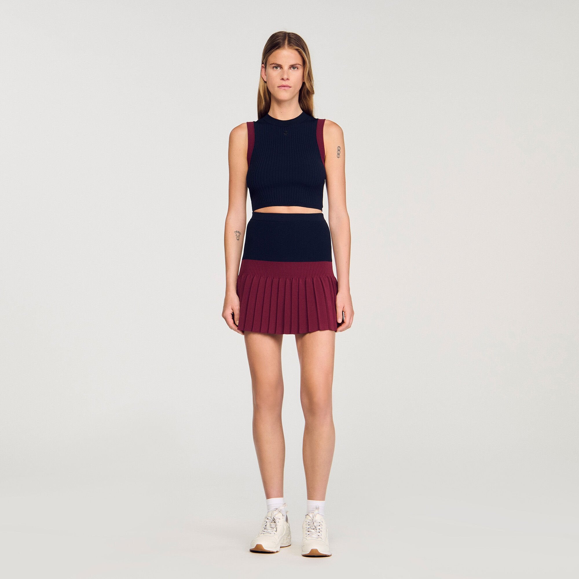 Sandro Women Two-tone knit top