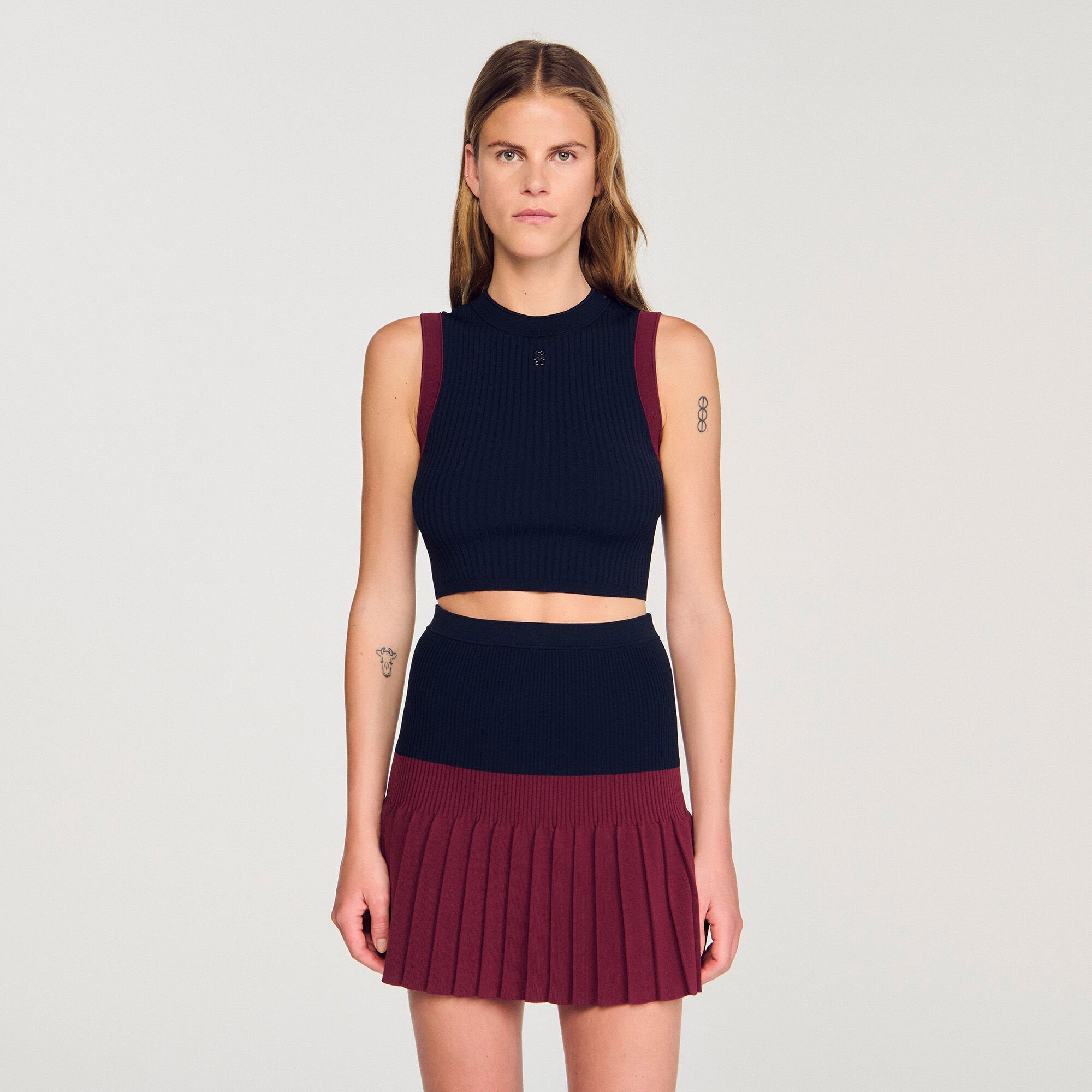 Sandro Women Two-tone knit top