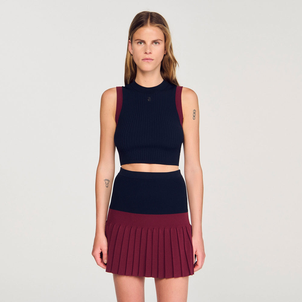 Sandro Women Two-tone knit top