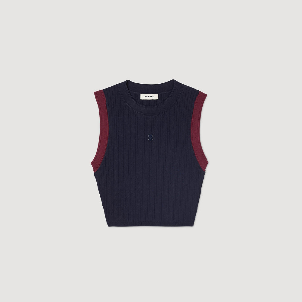 Sandro Women Two-tone knit top