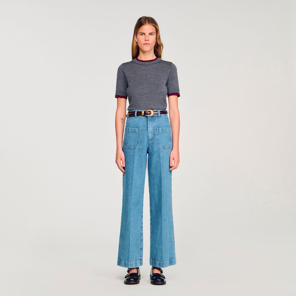 Sandro Women Two-tone cropped sweater