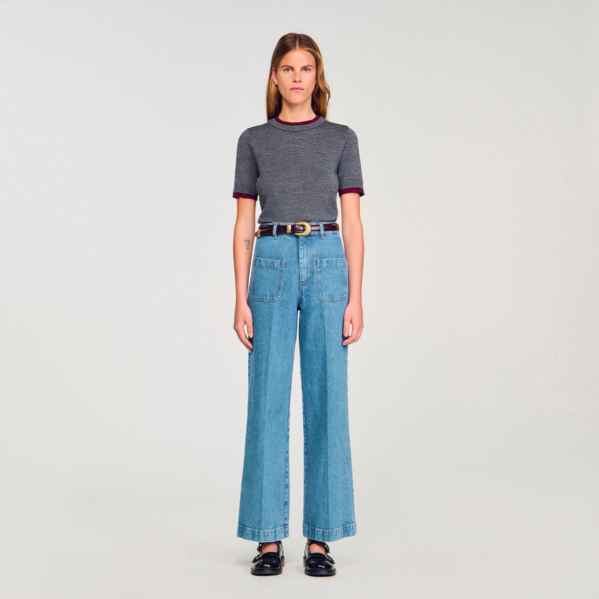 Sandro Women Two-tone cropped sweater