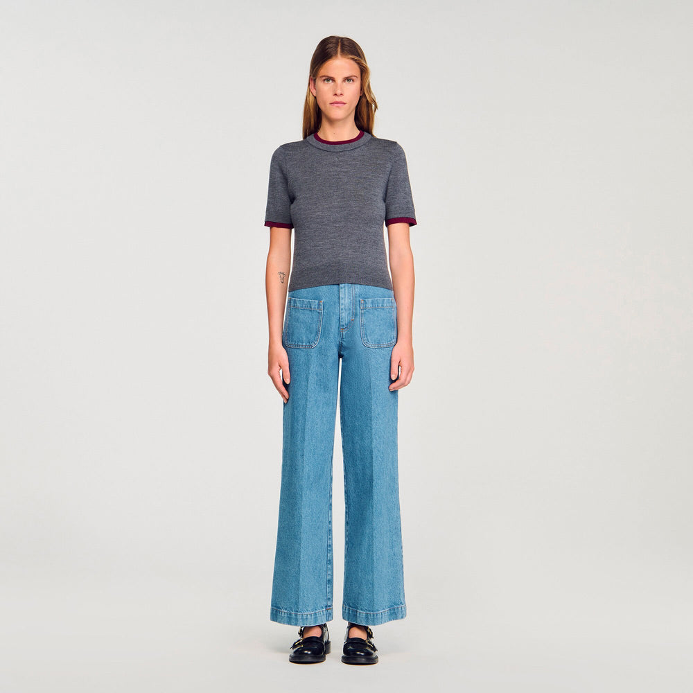 Sandro Women Two-tone cropped sweater