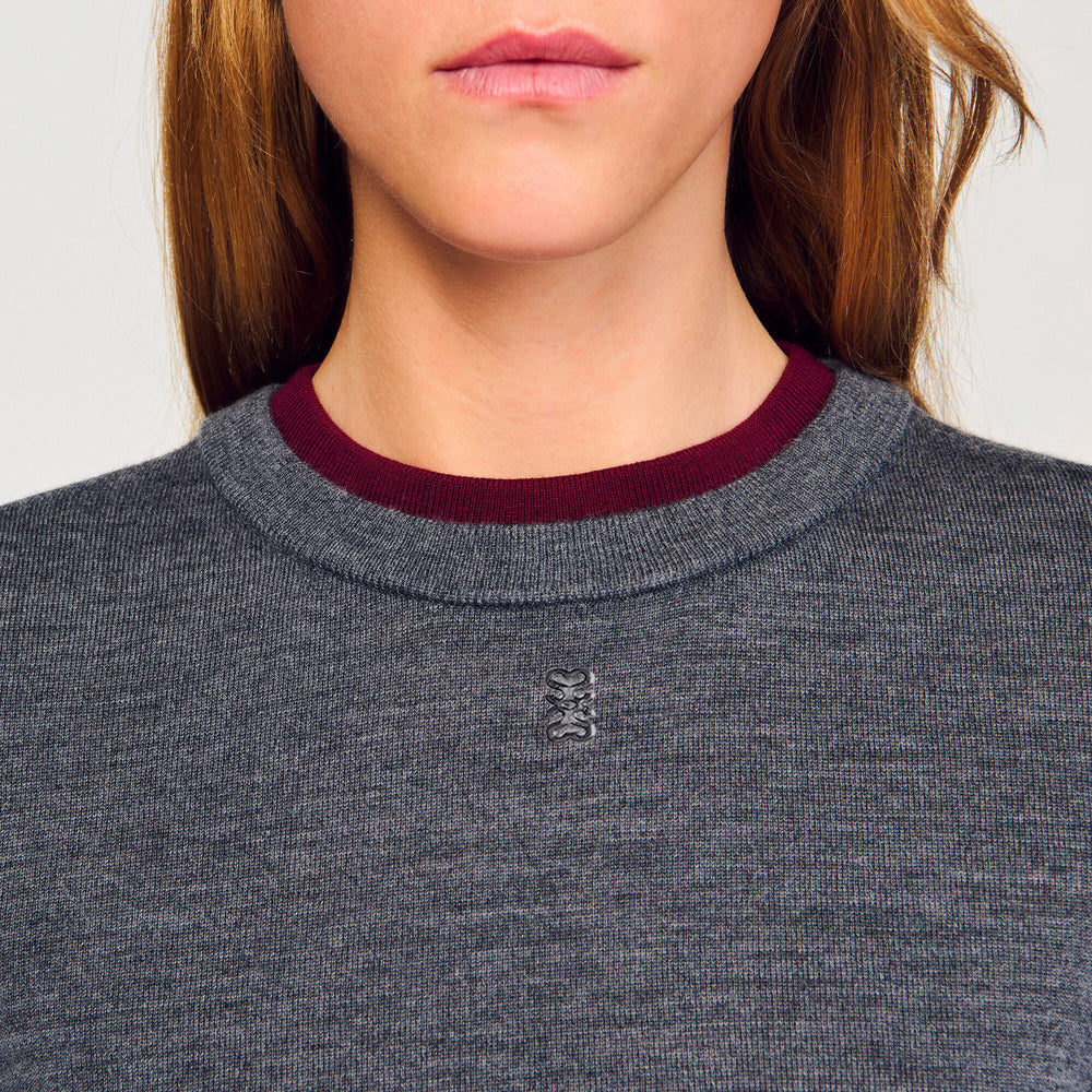 Sandro Women Two-tone cropped sweater