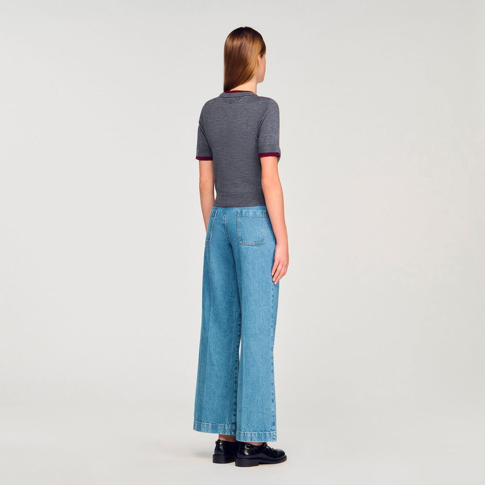 Sandro Women Two-tone cropped sweater