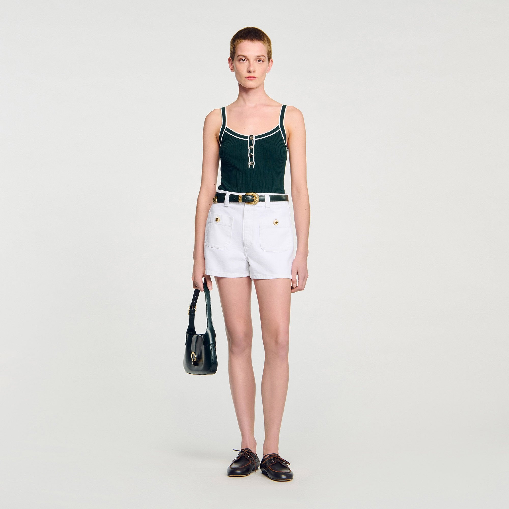 Sandro Women Two-tone knit vest top