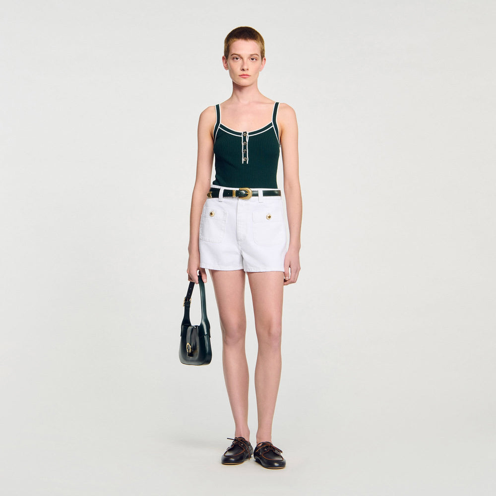 Sandro Women Two-tone knit vest top