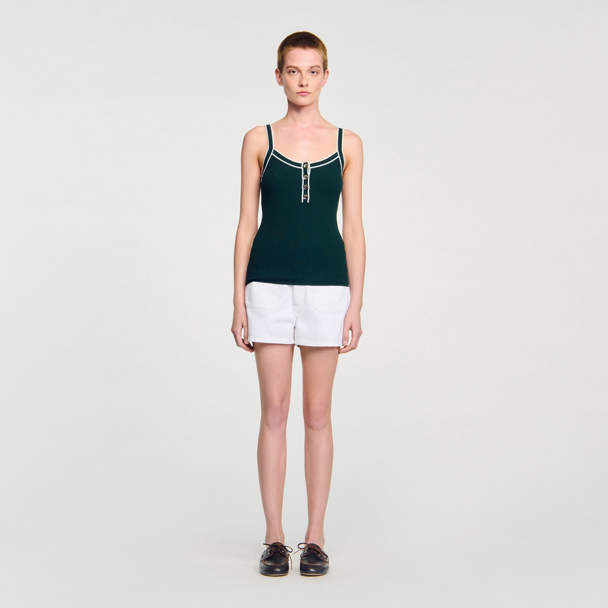 Sandro Women Two-tone knit vest top