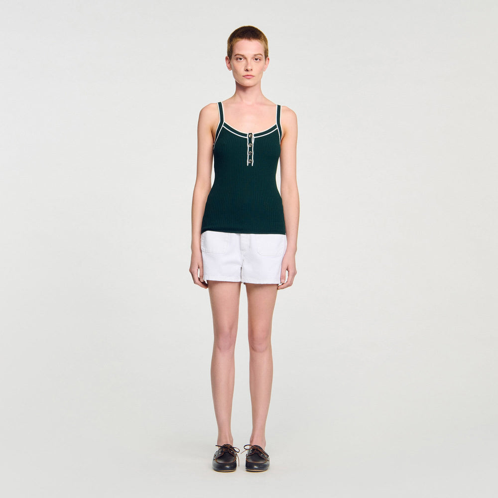 Sandro Women Two-tone knit vest top