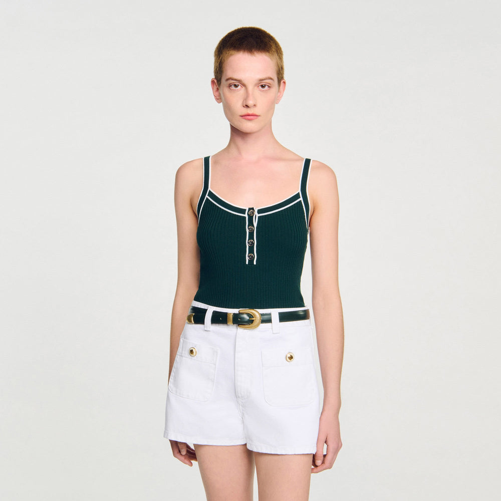 Sandro Women Two-tone knit vest top