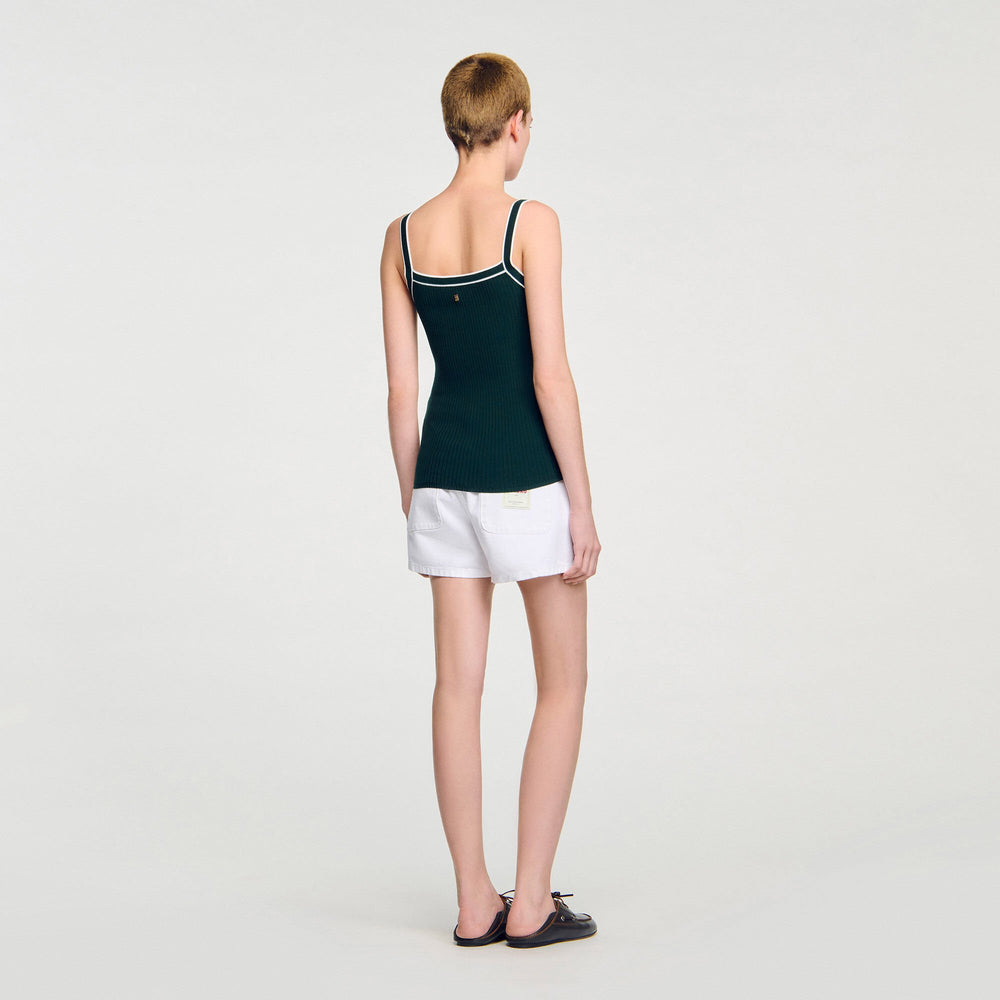 Sandro Women Two-tone knit vest top