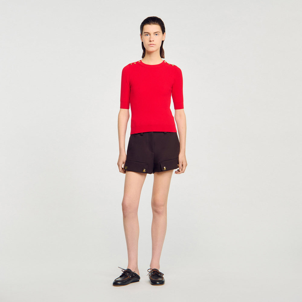 Sandro Women Argyle polo-neck sweater