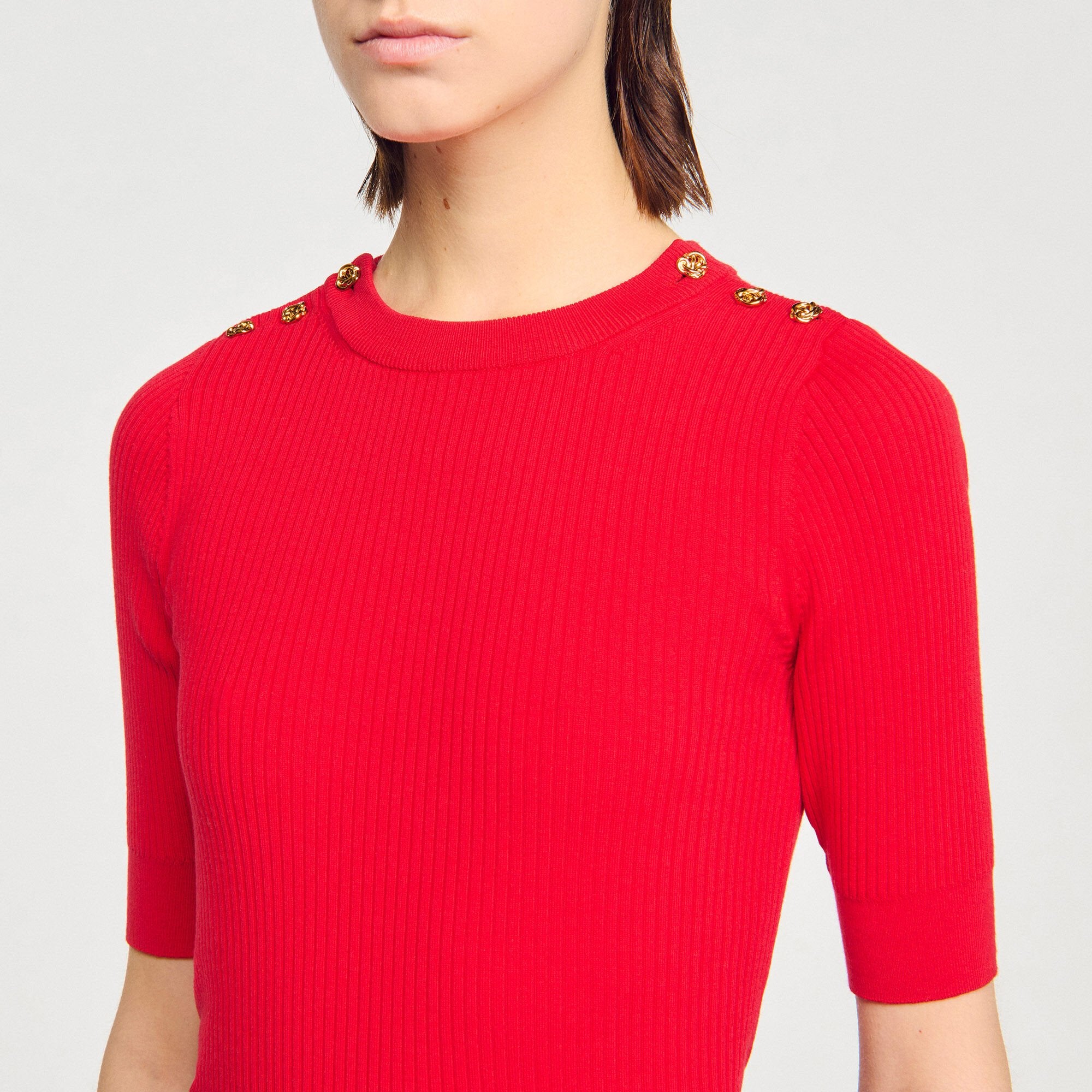 Sandro Women Argyle polo-neck sweater