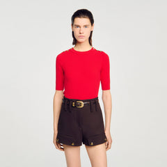Sandro Women Argyle polo-neck sweater