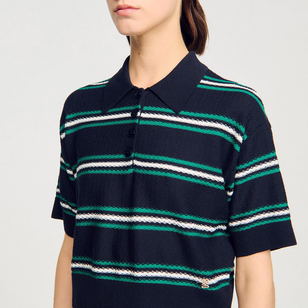 Sandro Women Polo-neck striped sweater