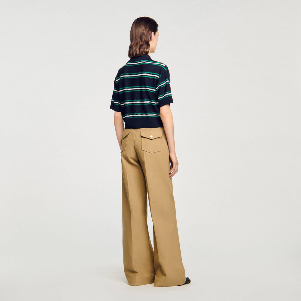 Sandro Women Polo-neck striped sweater