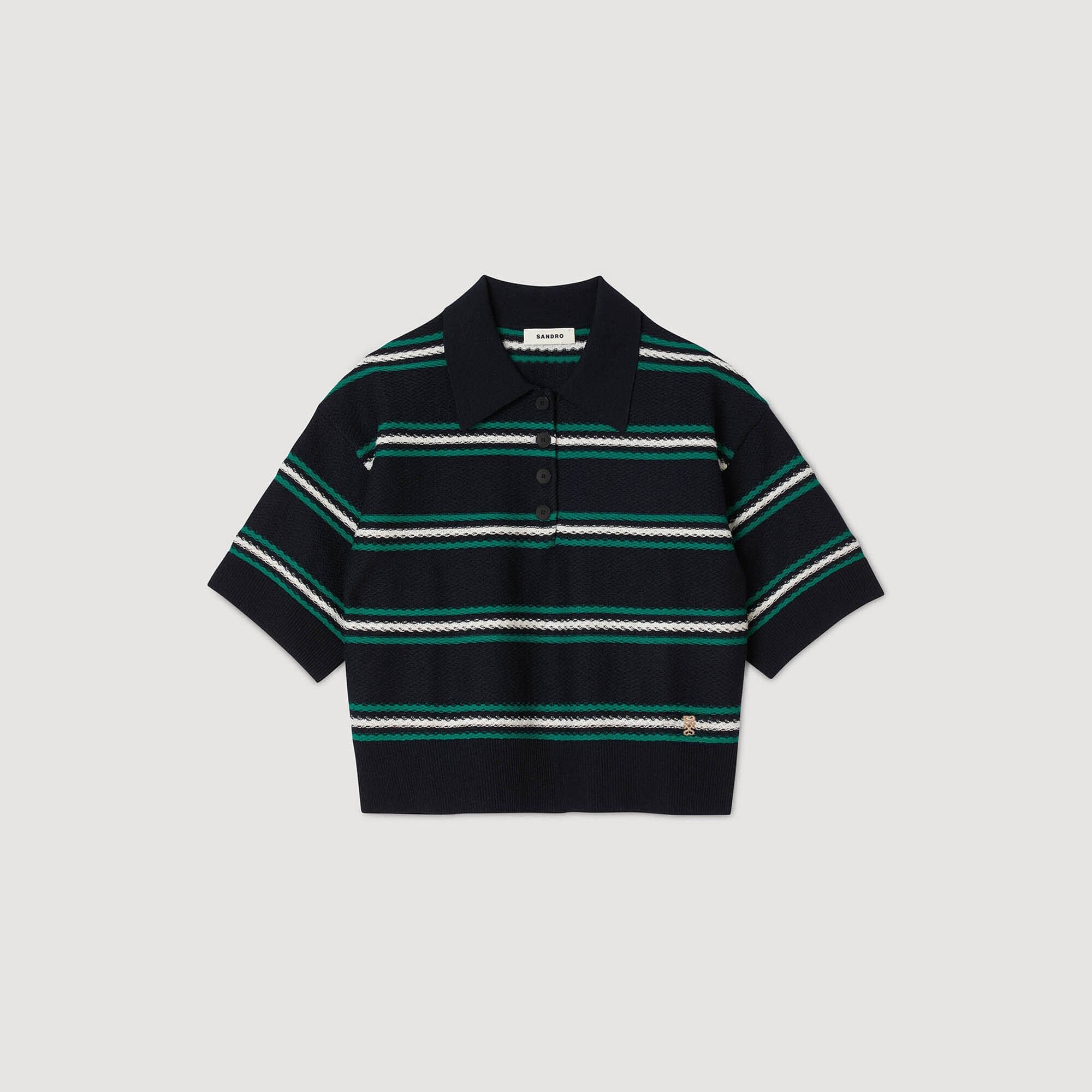 Sandro Women Polo-neck striped sweater