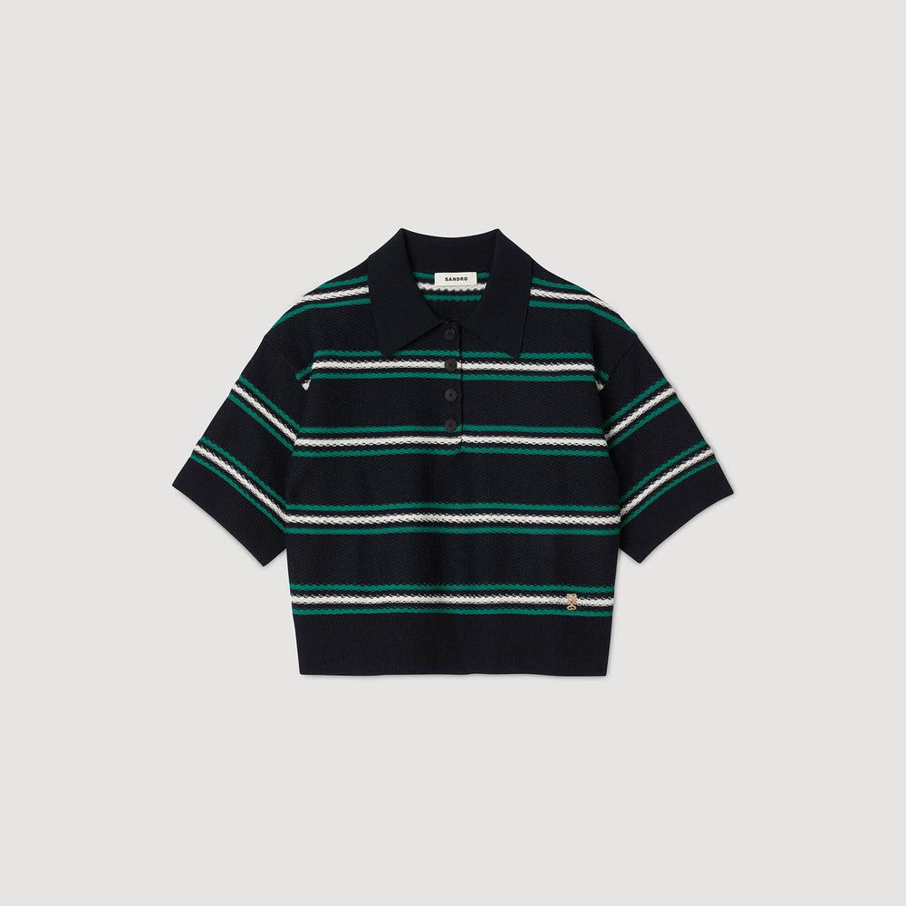 Sandro Women Polo-neck striped sweater