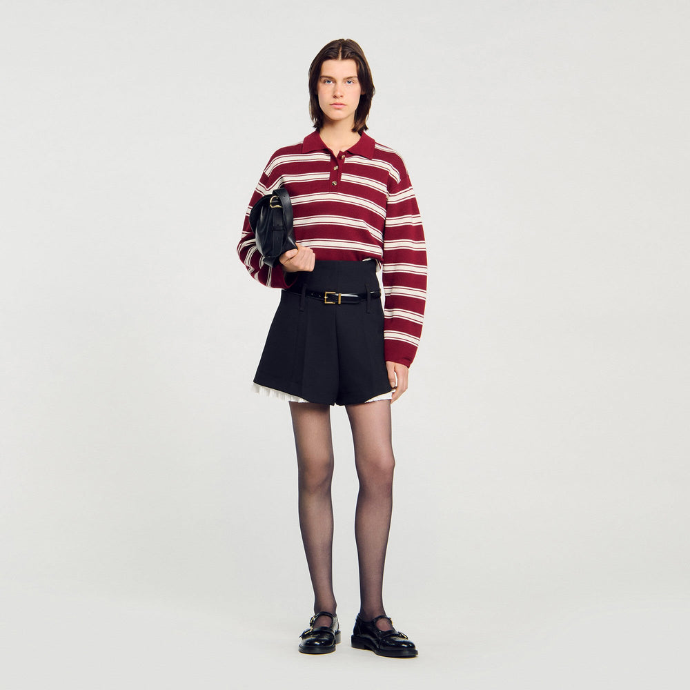 Sandro Women Striped polo sweater