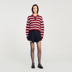 Sandro Women Striped polo sweater