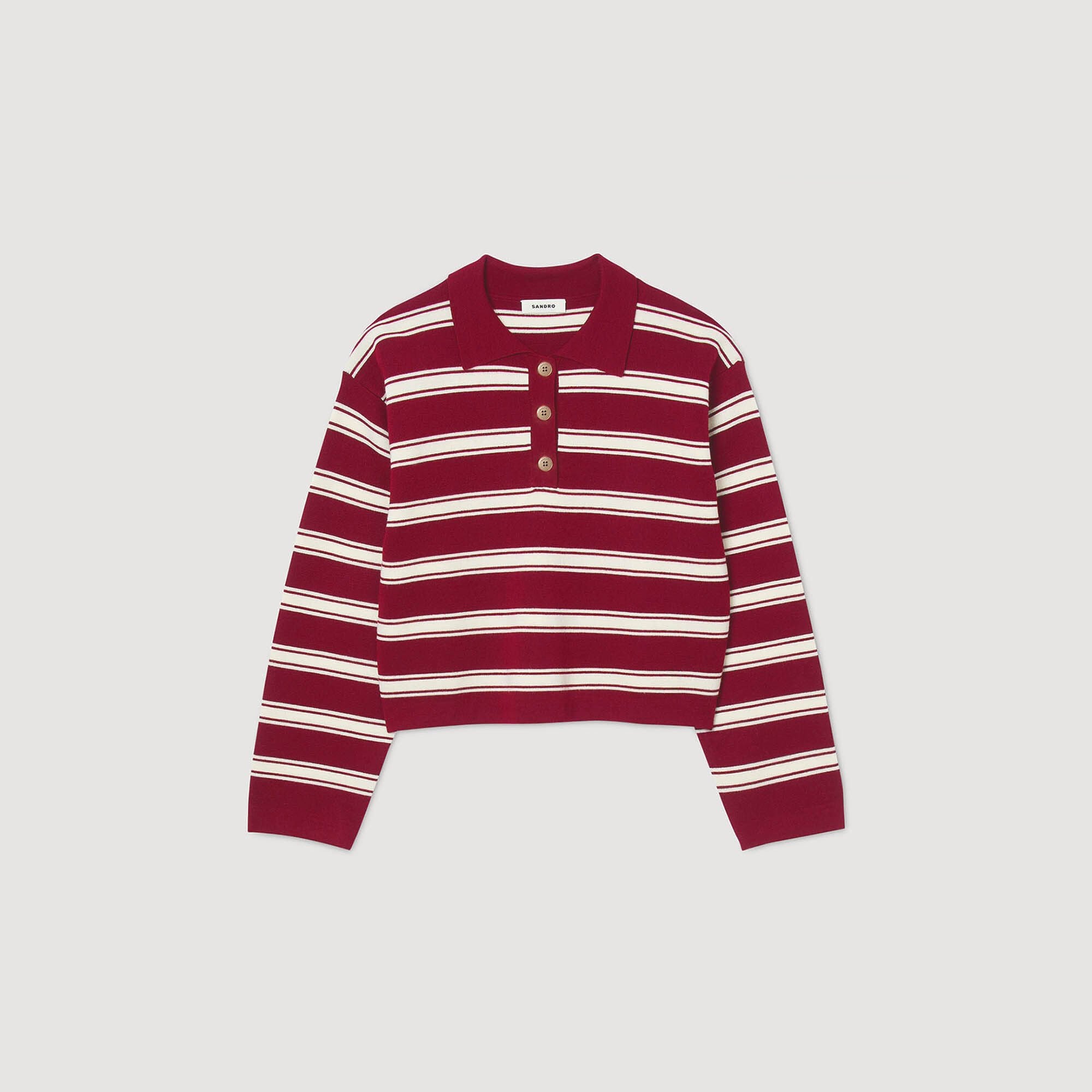 Sandro Women Striped polo sweater