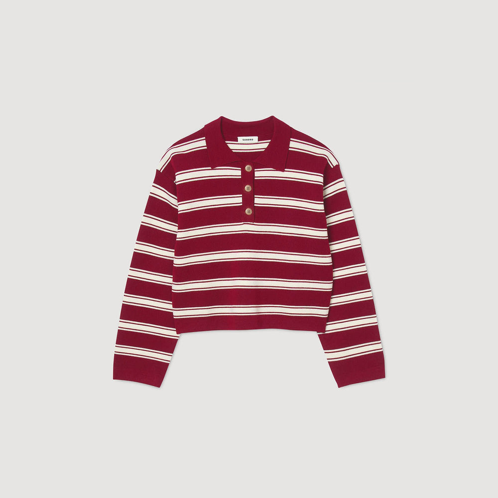 Sandro Women Striped polo sweater