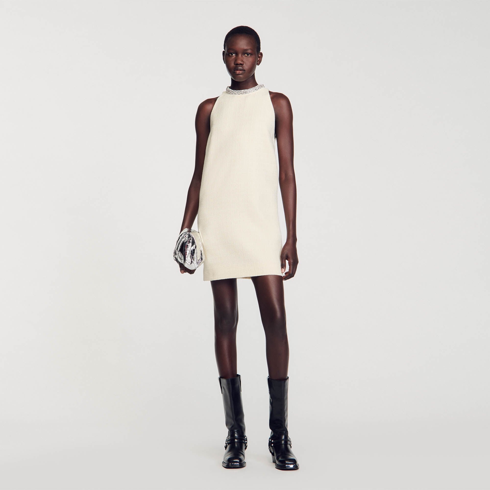 Sandro Women Dress with jewelry collar