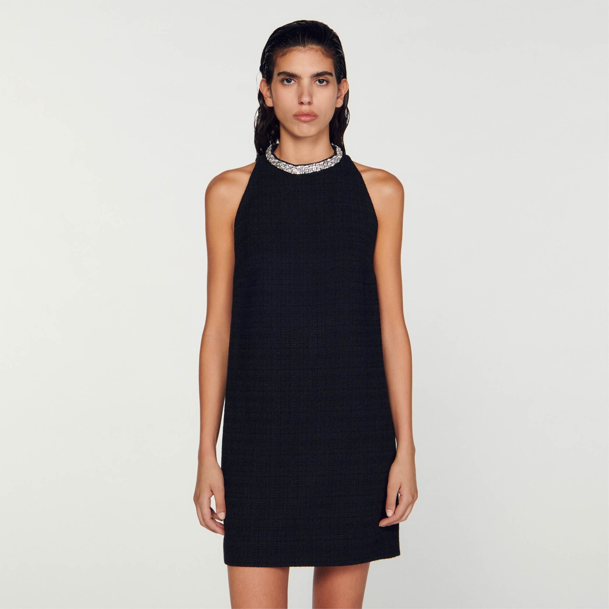 Sandro Women Dress with jewellery collar