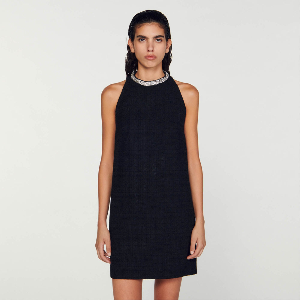 Sandro Women Dress with jewellery collar