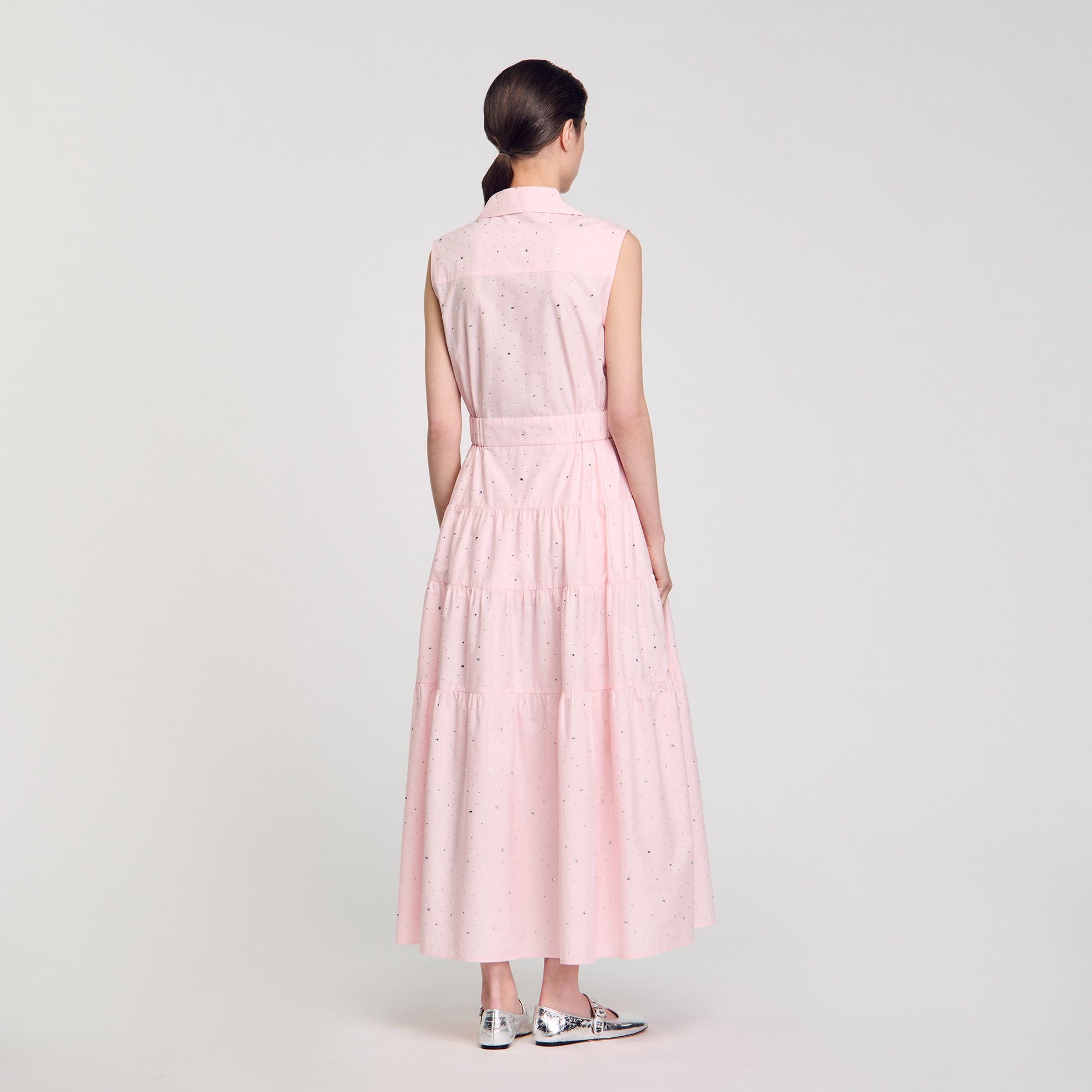 Sandro Women Rhinestone tie-front maxi dress