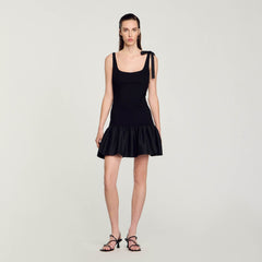 Sandro Women Dual-material mini dress
