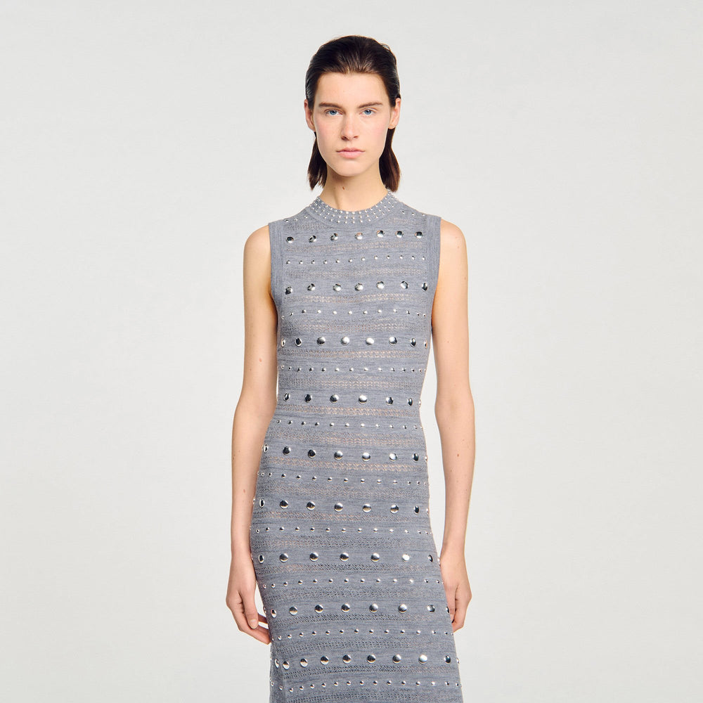 Sandro Women Knit maxi dress with studs