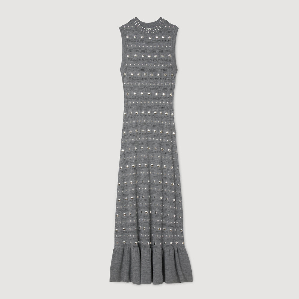 Sandro Women Knit maxi dress with studs