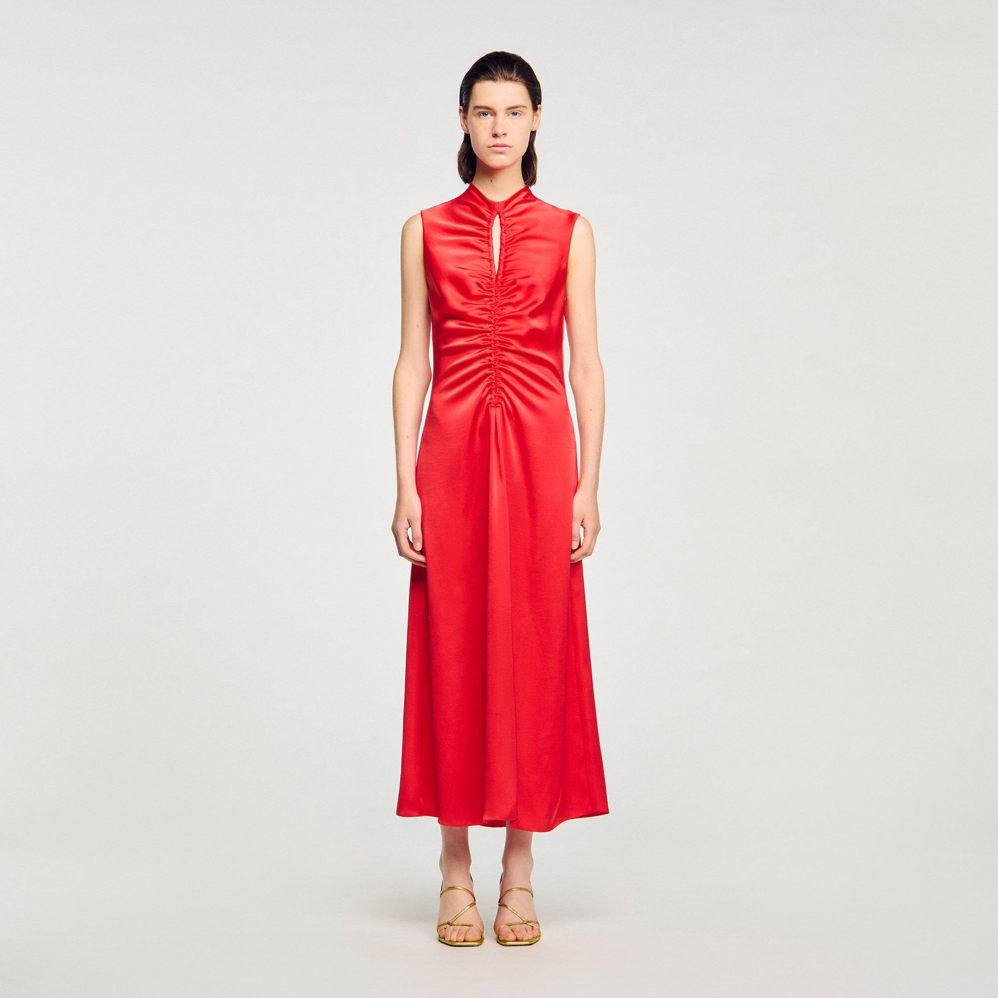 Sandro Women Draped satin-effect dress