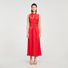 Sandro Women Draped satin-effect dress