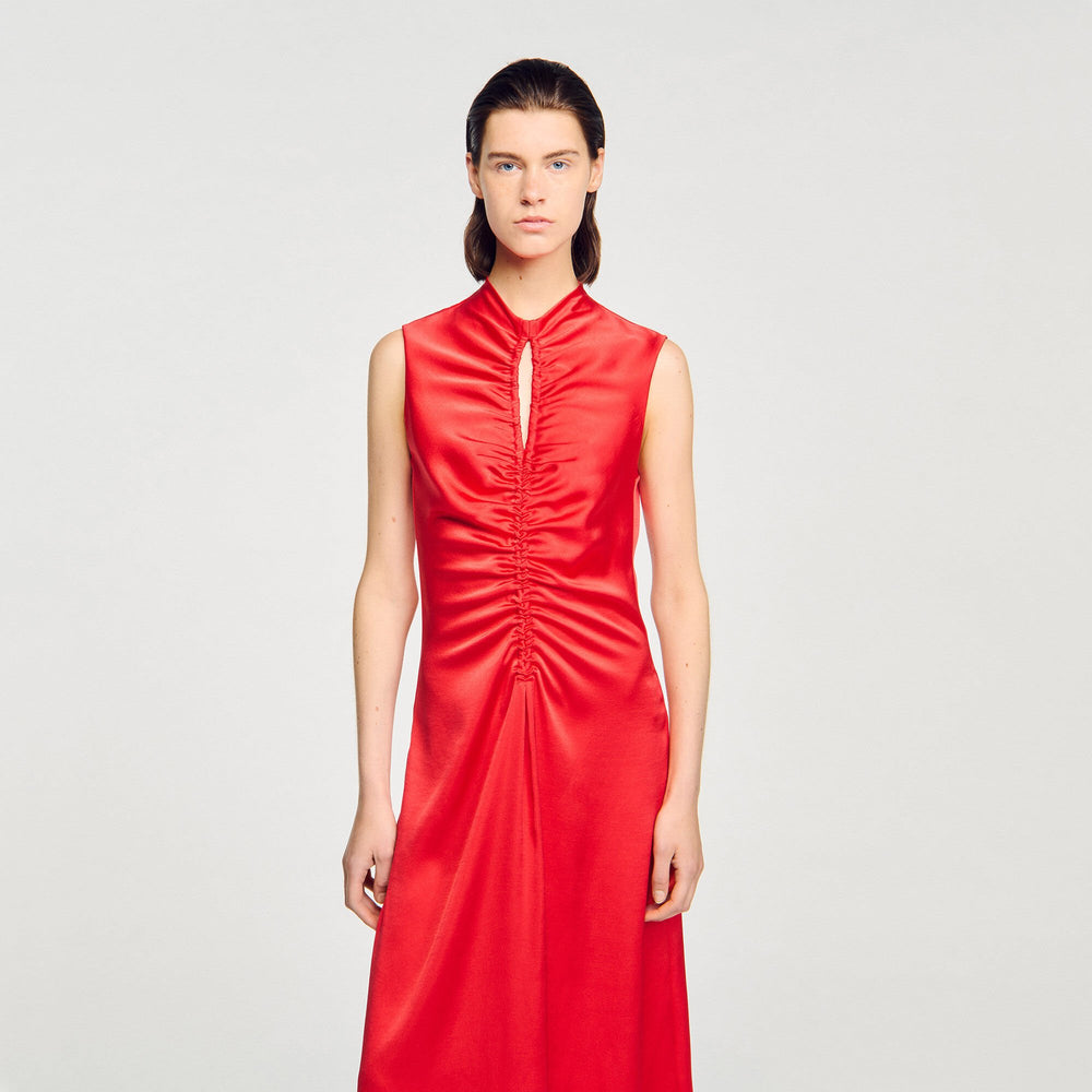 Sandro Women Draped satin-effect dress