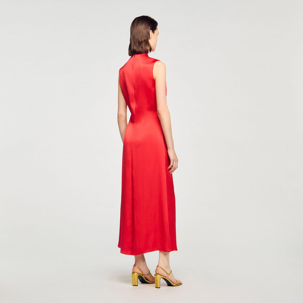 Sandro Women Draped satin-effect dress