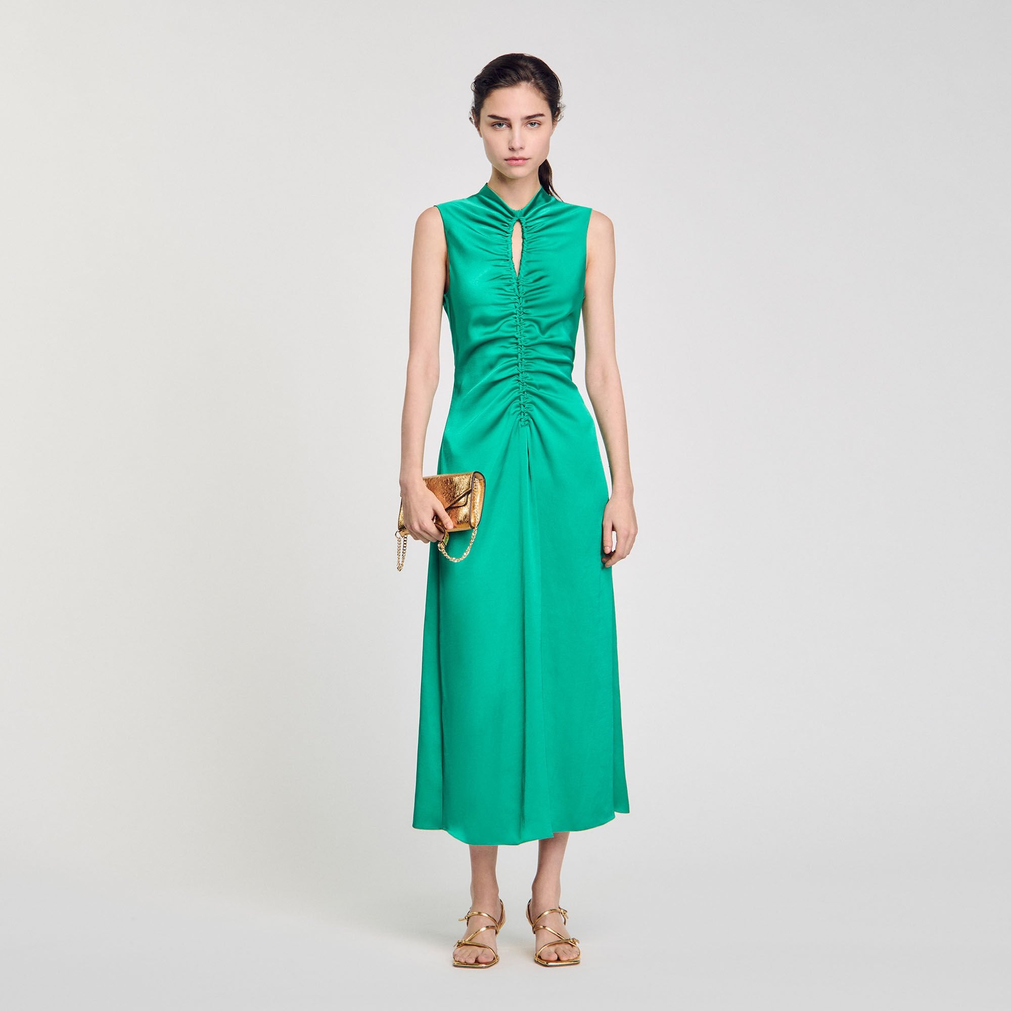 Sandro Women Draped satin-effect dress