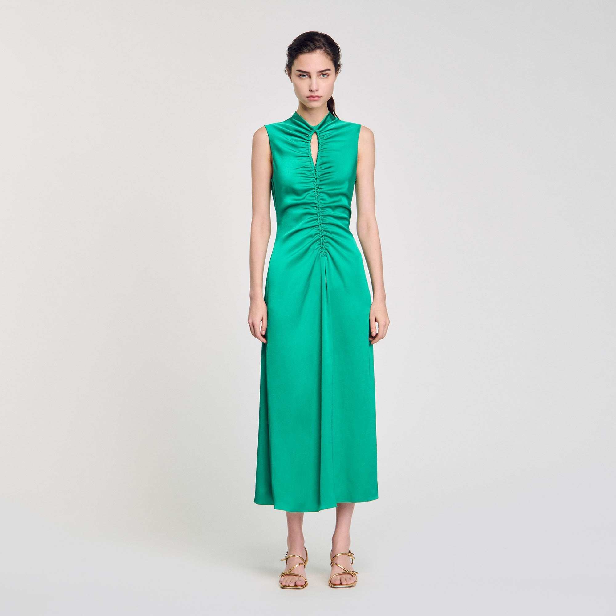 Sandro Women Draped satin-effect dress