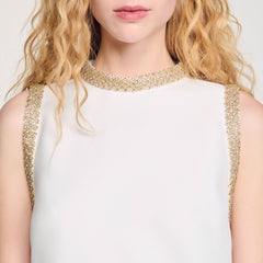 Sandro Women mini dress with rhinestone details