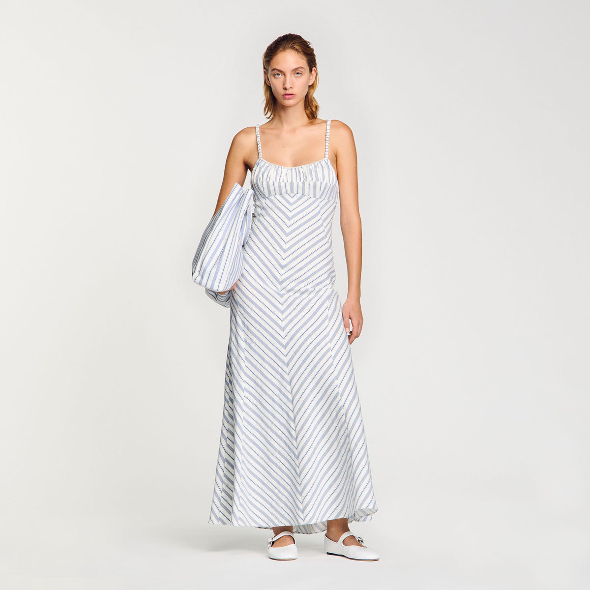 Sandro Women Striped maxi dress with straps