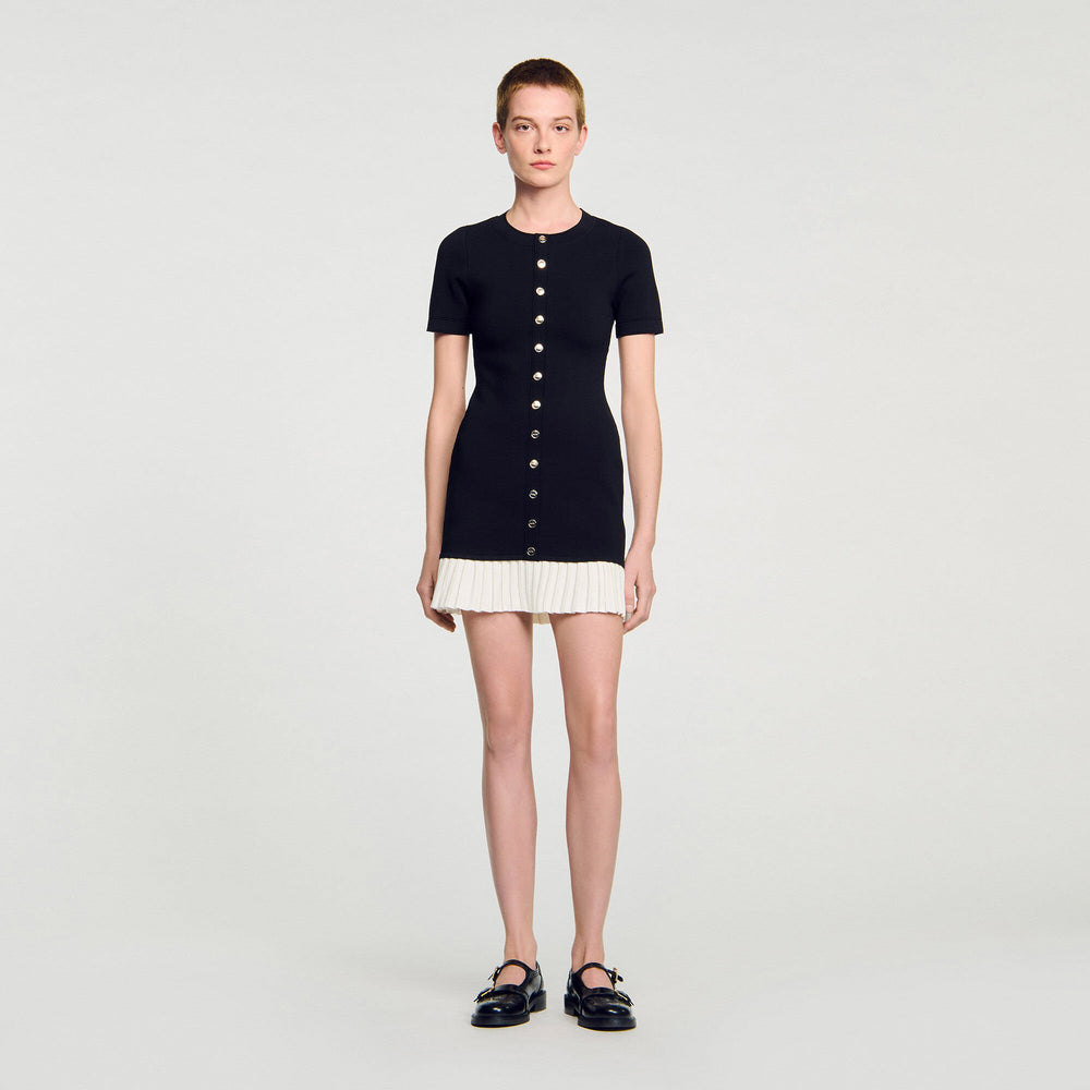 Sandro Women Mini knit dress with ruffle