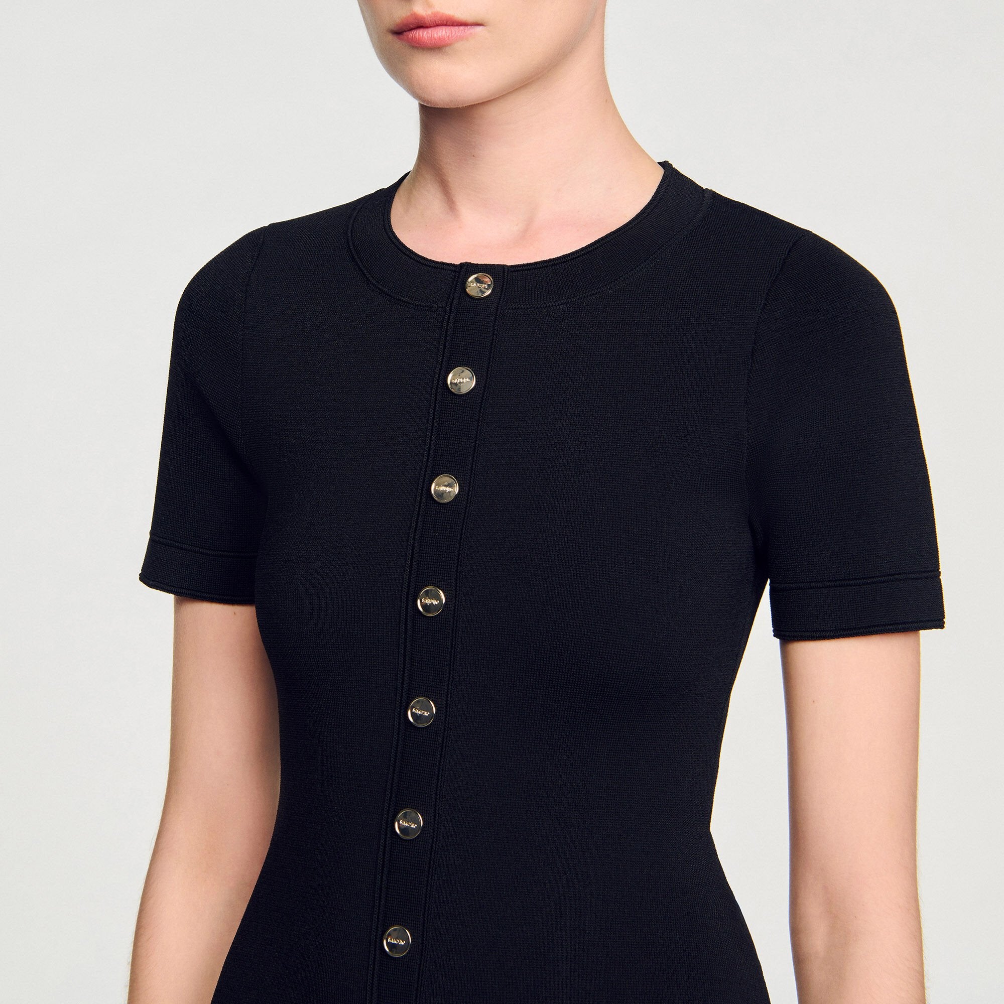 Sandro Women Mini knit dress with ruffle