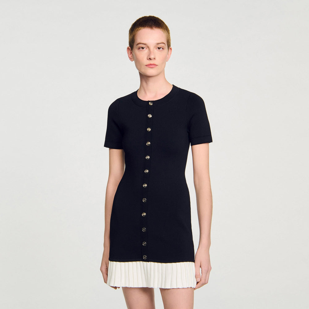 Sandro Women Mini knit dress with ruffle