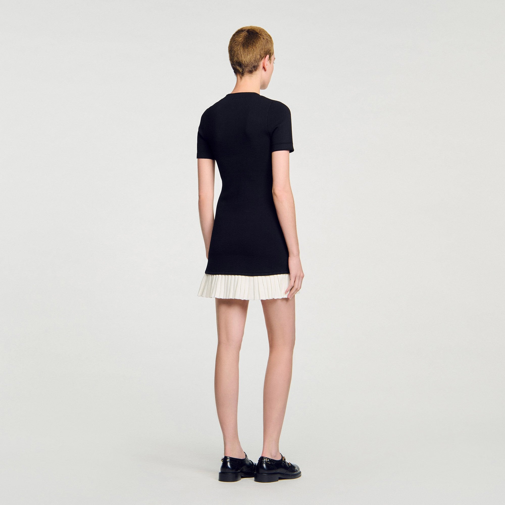 Sandro Women Mini knit dress with ruffle