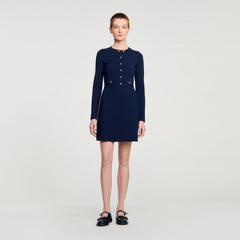 Sandro Women Mini button-up knit dress