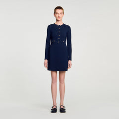 Sandro Women Mini button-up knit dress